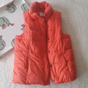 Coral puffy vest